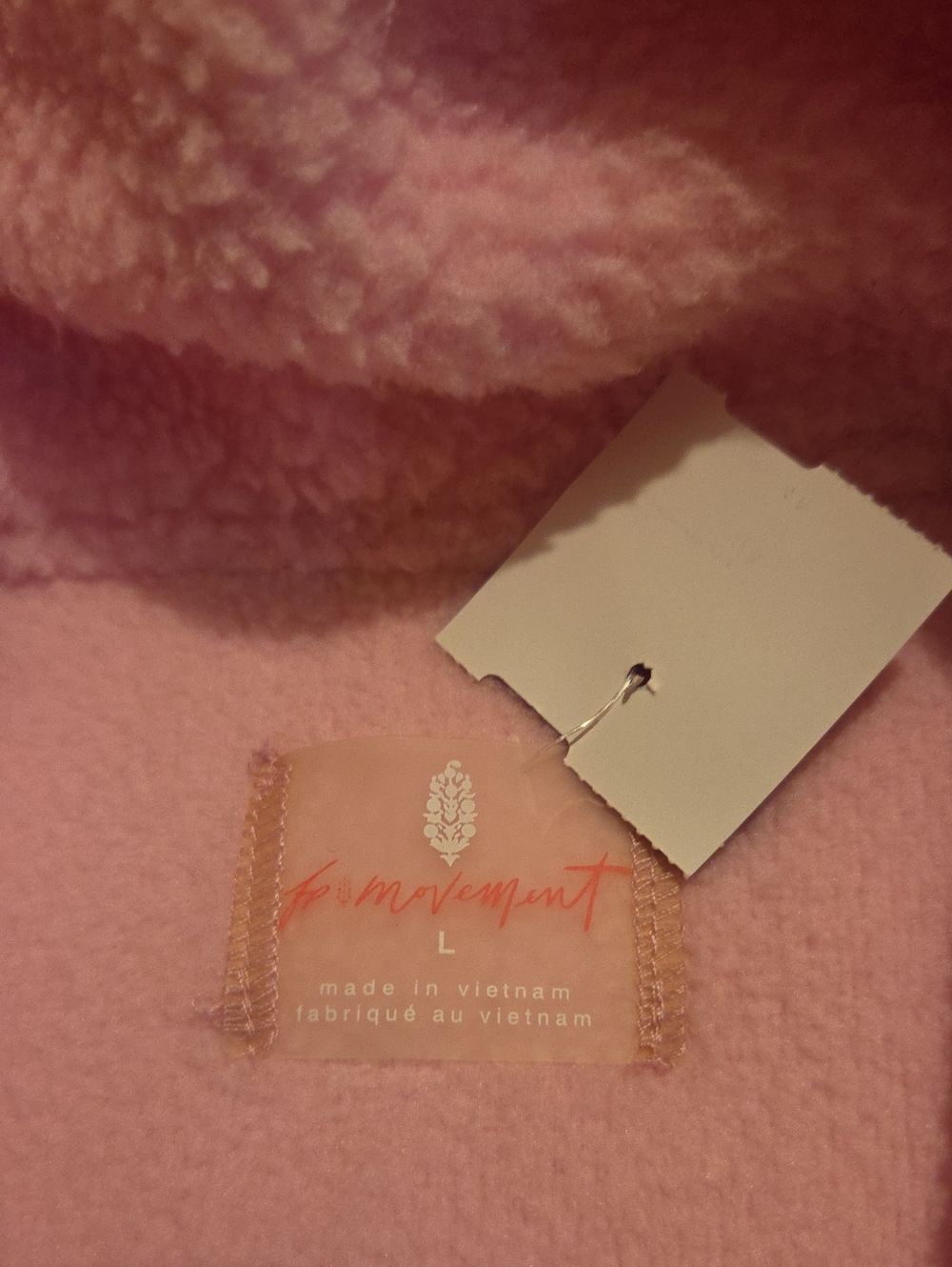 NEW Free People FP Movement Hit The Slopes fleece jacket in pink - Picture 7 of 7